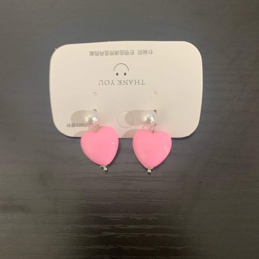 Pink Heart Earrings